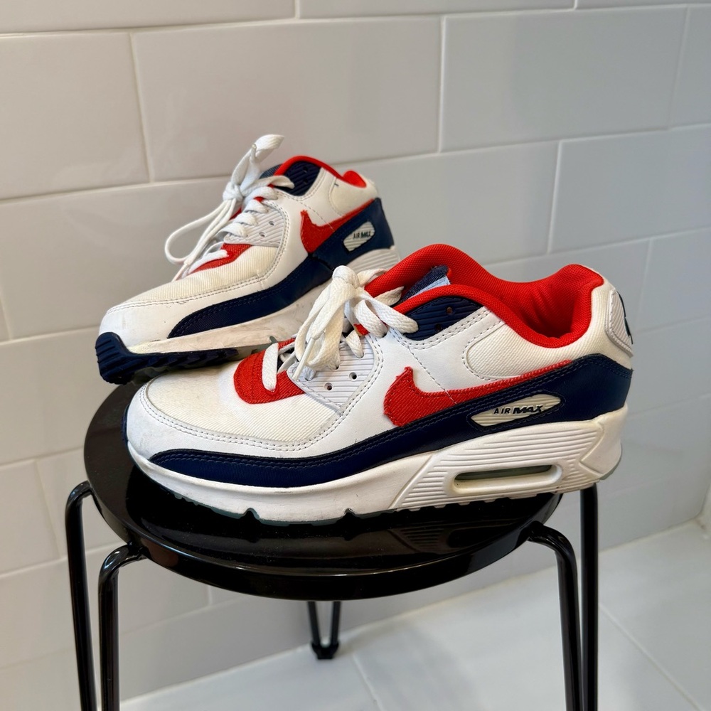 Nike Red and White Sneakers Air Max 90